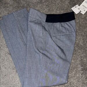 Zara Gray Dress Pants with Navy Accents